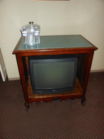 a tv on a table