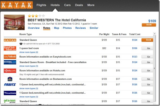 Best Western SF Kayak.com rates-2-9-12