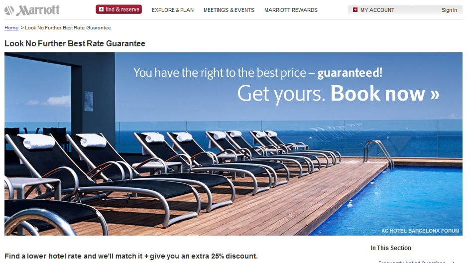 Marriott Hotels Look No Further Room Rate Guarantee for 25% Discount ...