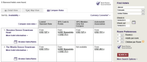 SPG rate compare DEN