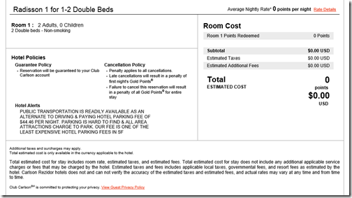 Radisson SF free night