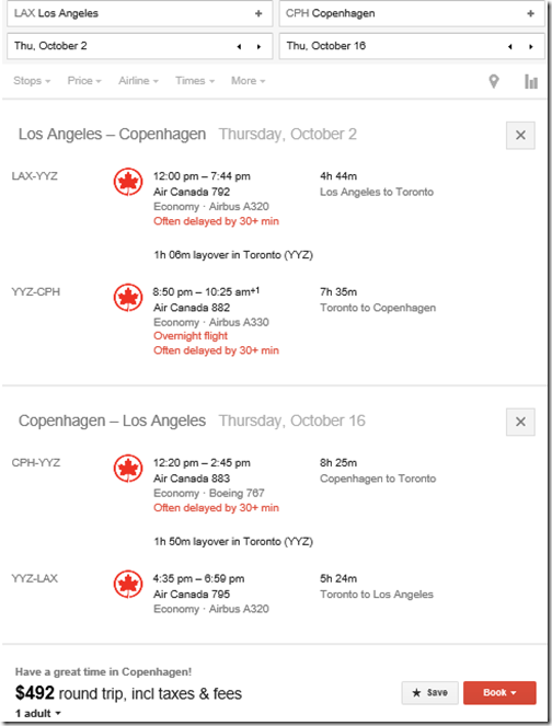 LAX-CPH Oct2-16 $492