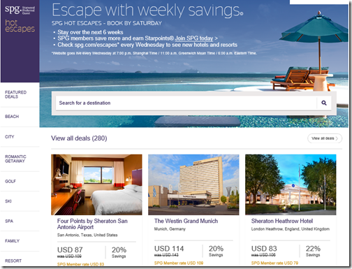 SPG Hot Escapes 3-7-14