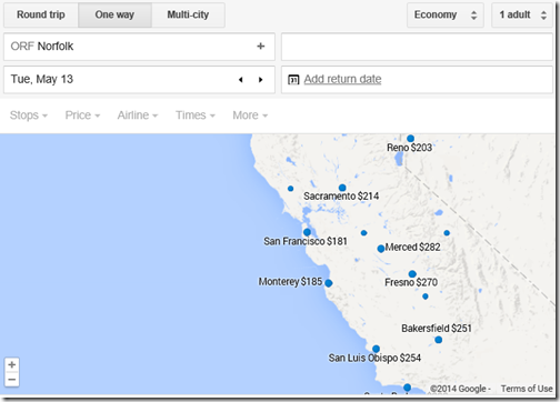 Google Flights ORF-MRY