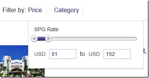 SPG price filter bar