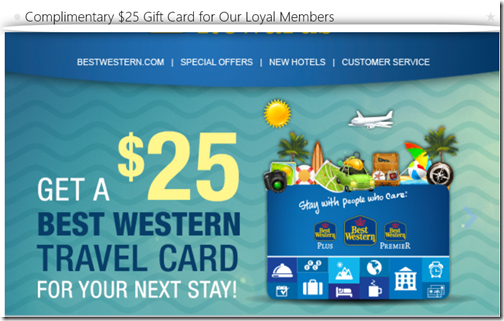 Best Western travel card email