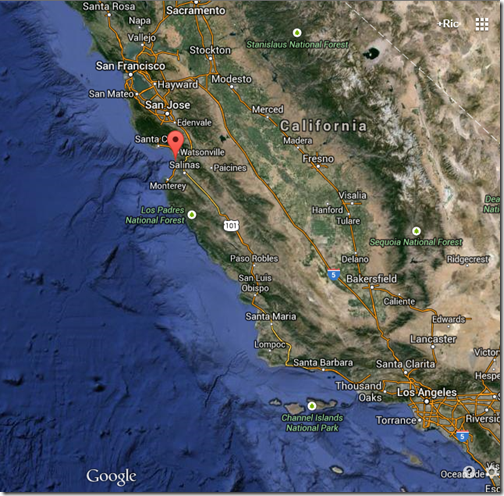 Google Map California coast
