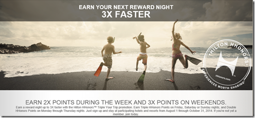 HHonors 2014 Q3 2x-3x promotion