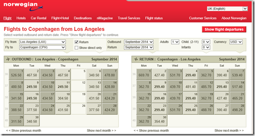 Norwegian LAX-CPH