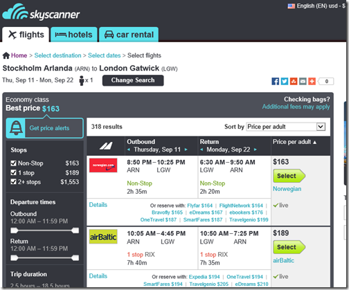 Skyscanner ARN-LGW 163