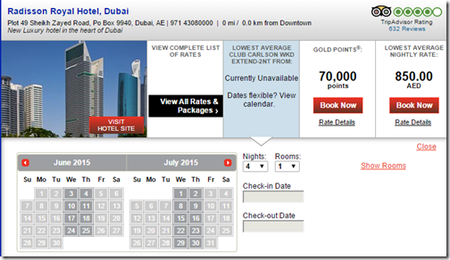 Carlson Dubai 4-for-2 flexcalendar