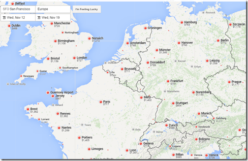 Google Flights SFO-Europe 11-12-to-11-19