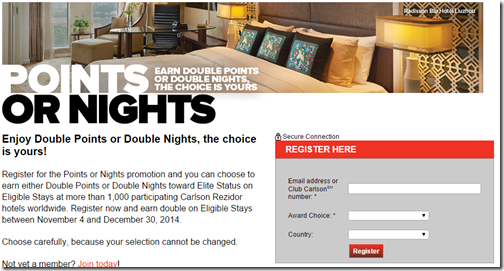 Club Carlson 2014Q4 2x points