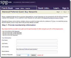 Starpoints buy promo