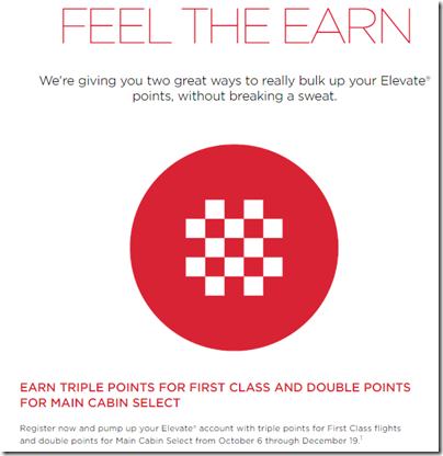 Virgin America Feel the Earn 3x