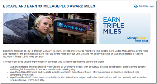 Wyndham 3x United miles