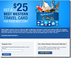 CyberMonday Best Western Travel Card