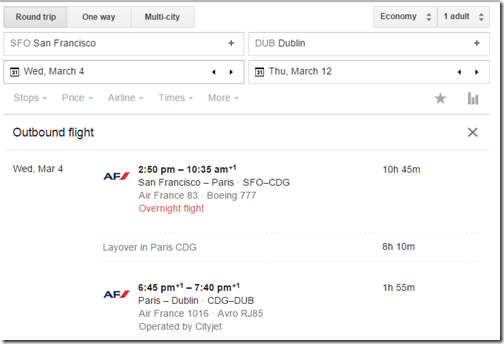 Google Flights AF Paris 3-4-15