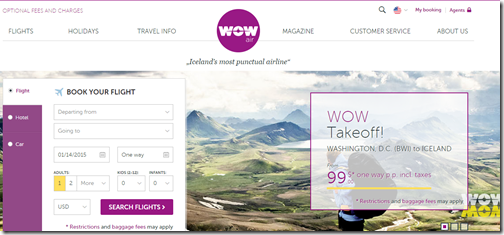 WOW Air website home 1-14-15