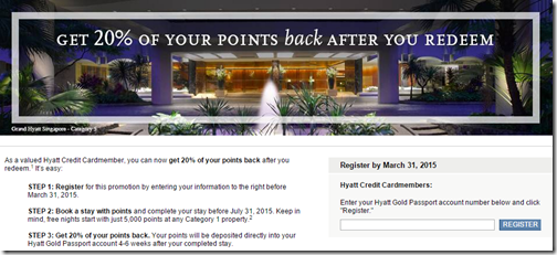 Hyatt 20% Rebate