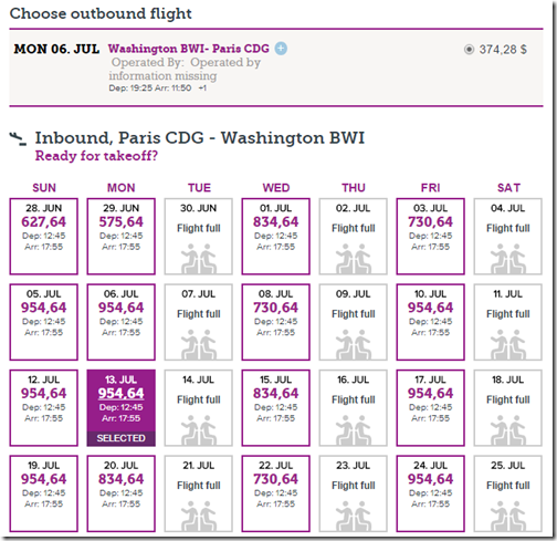 BWI-CDG WOW July