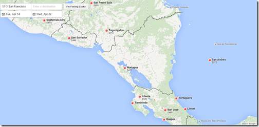 Google Flights AeroMexico Central America