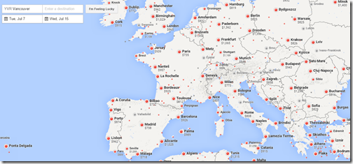 Google Flights YVR-Europe July 2015