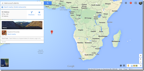 Google Maps St. Helena South Atlantic