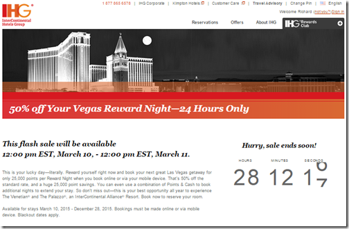 IHG flash sale venetian