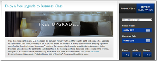 Rad Blu Biz Class free upgrade