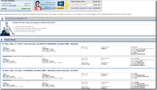 SFO-ARN-LX-UA May15 $609