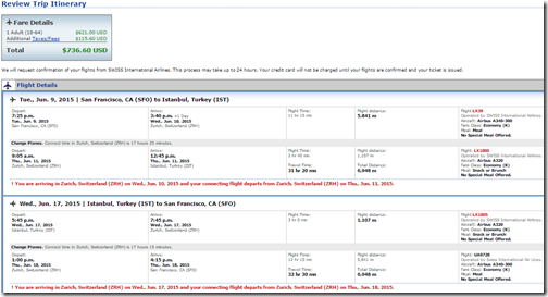 SFO-IST Swiss $737