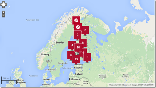 Sokos Hotels map Finland