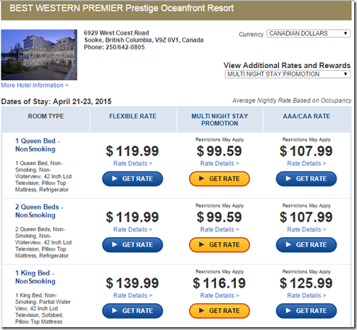 Best Western Sooke-2 MultiNights rate