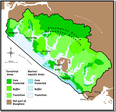 Clayoquot Sound Biosphere Reserve map