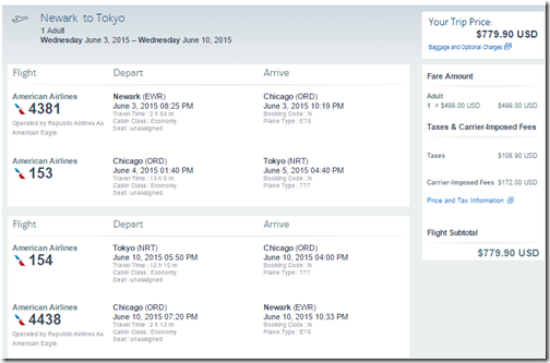 EWR-NRT AA $780 June15