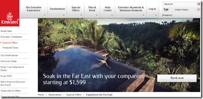 Emirates Southeast Asia Sale $1599 for two