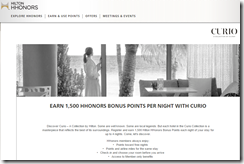 HHonors Curio Collection 1500 points Q2-2015