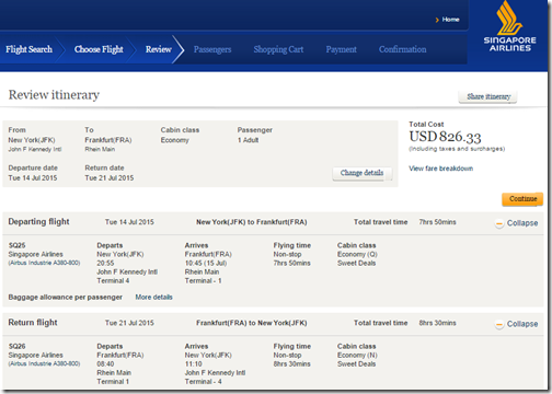 JFK-FRA $826 SQ July15