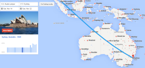 Google Flights Kuala Lumpur to Sydney, Australia Nov 2015
