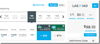 LAS-IAD Frontier $98