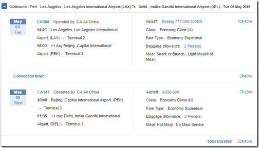 LAX-DEL Air China-1 $839 May15