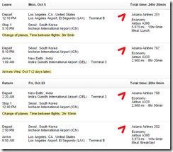 LAX-DEL Asiana $942 Oct15