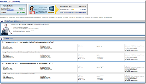 LAX-JNB $1350 Swiss August