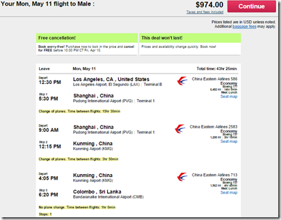 LAX-MLE $974