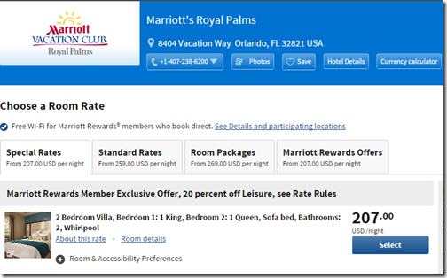 Marriott's Royal Palms 2bd villa