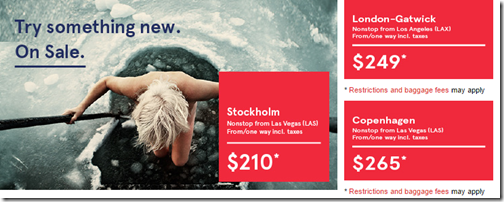 Norwegian route prices
