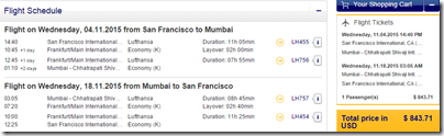 SFO-BOM LH 844 Nov 15