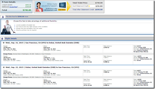 SFO-DXB UA $741 Sep15