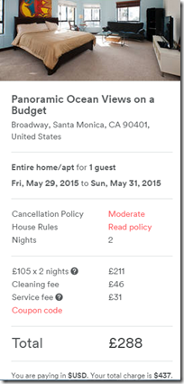 Airbnb Santa Monica rental May2015